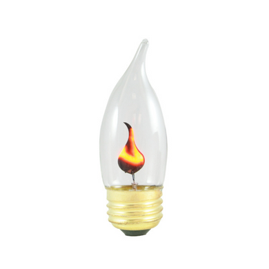 BOMBILLO INCANDESCENTE FLAMA E27 110V 3W 2700K (LUZ CÁLIDA) 140ML CLARO 2500H