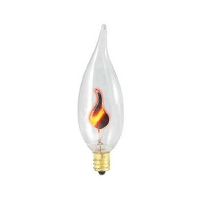 BOMBILLO INCANDESCENTE FLAMA E12 110V 3W 2700K (LUZ CÁLIDA) 140ML CLARO 2500H