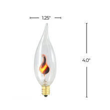 BOMBILLO INCANDESCENTE FLAMA E12 110V 3W 2700K (LUZ CÁLIDA) 140ML CLARO 2500H