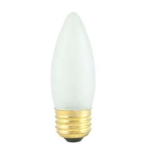 BOMBILLO INCANDESCENTE TORPEDO ESMERILADO B10 E27 110V 25W 2700K (LUZ CÁLIDA) 175LM 1500H