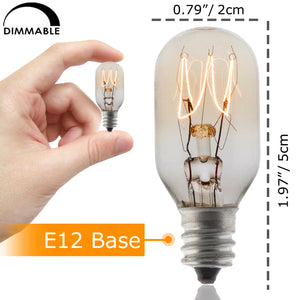 BOMBILLO INCANDESCENTE T20 E12 110V 15W 2800K (LUZ CÁLIDA) 75LM CLARO 1000H