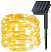 MANGUERA LED SOLAR 100 LUCES LUZ CÁLIDAD 10LM IP65 12MTS