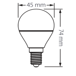 BOMBILLO LED G45 E12 110-240V 4W 3000K (LUZ CÁLIDA) 250LM CRI80 15000H (25W)